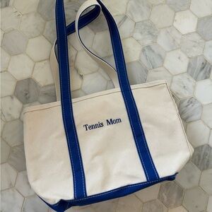 L.L. Bean White and Blue Tote Bag